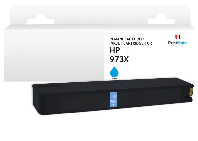Image of PrintMate HP 973X. remanufactured ink cartridge. Cyan 8500p