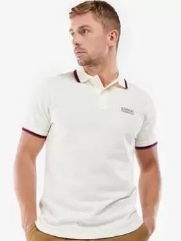 Barbour International Event Small Logo Tipped Polo Shirt, White Size XL Men