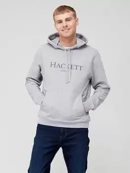 Image of Hackett Hackett Large Logo Overhead Hoodie, Grey, Size 2XL, Men