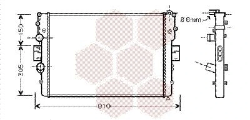Image of VAN WEZEL Engine radiator VAN WEZEL 28002087