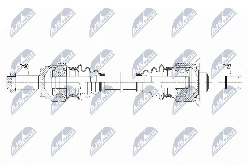 Image of NTY NPW-BM-160 Drive shaft Automatic Transmission, Rear Axle Right, with nut Drive Shaft (13)