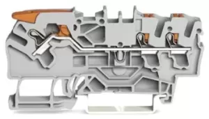 Image of Wago Grey 2102 Terminal Block, 18 12 AWG, 22 12 AWG, 0.25 4 mm, 0.75 4 mm, ATEX,