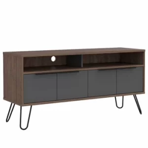 image of Vegas Wide Screen TV Unit with 4 Doors, Light Oak