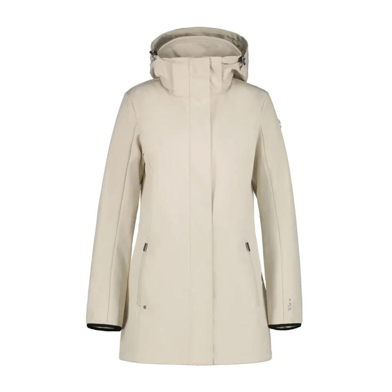 Image of Long softshell hiking jacket with fleece lining For Her Luhta Iloniemi Beige Female 36