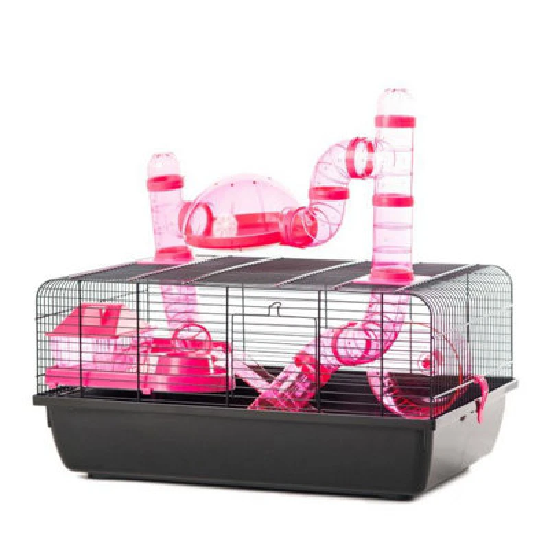 Image of Little Friends The Landmark Cage With Accessories 580X380X290 - Pink