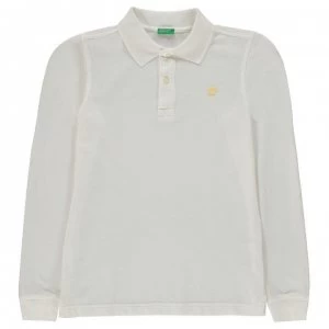 Benetton Long Sleeve Polo Top - 101 White