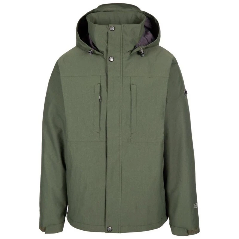 Image of Trespass Trespass Men Discott Waterproof Jacket in Dark Green Size: X-Small Dark Green XS Male 5063238130517