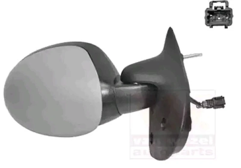 Image of VAN WEZEL 4343808 Wing mirror * HAGUS * Right, Heatable, primed Outside Mirror (50)