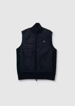 J.Lindeberg Mens Becket Hybrid Zip Vest In Jl Navy