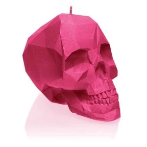 Image of Dark Pink Small Low Poly Skull Candle
