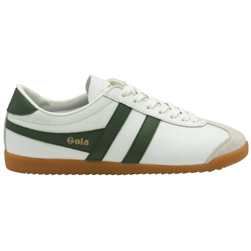 Image of Gola Bullet Leather Trainers white/green Women 36 (3.5);40 (6.5);39 (5.5 to 6);38 (5);37 (4)
