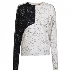 Image of By Malene Birger Lady Print Blouse - White 03Z