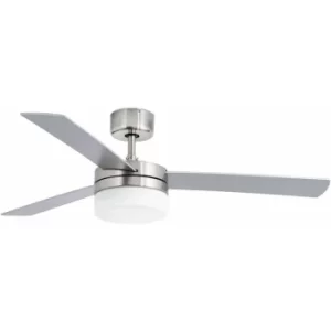 image of Faro Panay 2 Light Medium Ceiling Fan Matt Nickel, Mahogany with Light, E14