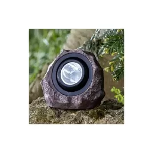 Solar Powered Spotlight Super Bright Rock Effect Garden Lighting (15L)