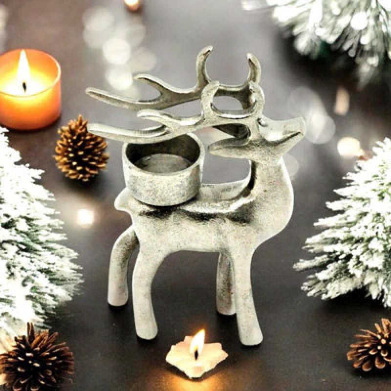 Image of MSL 12.5CM REINDEER CANDLE HOLDER