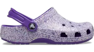 Image of Crocs Classic Glitter Clogs Kids Neon Purple / Multi C11