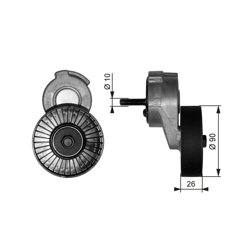 Image of GATES Tensioner pulley GATES T38113