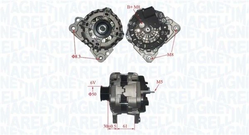 Image of MAGNETI MARELLI Alternator MAGNETI MARELLI 063735695010