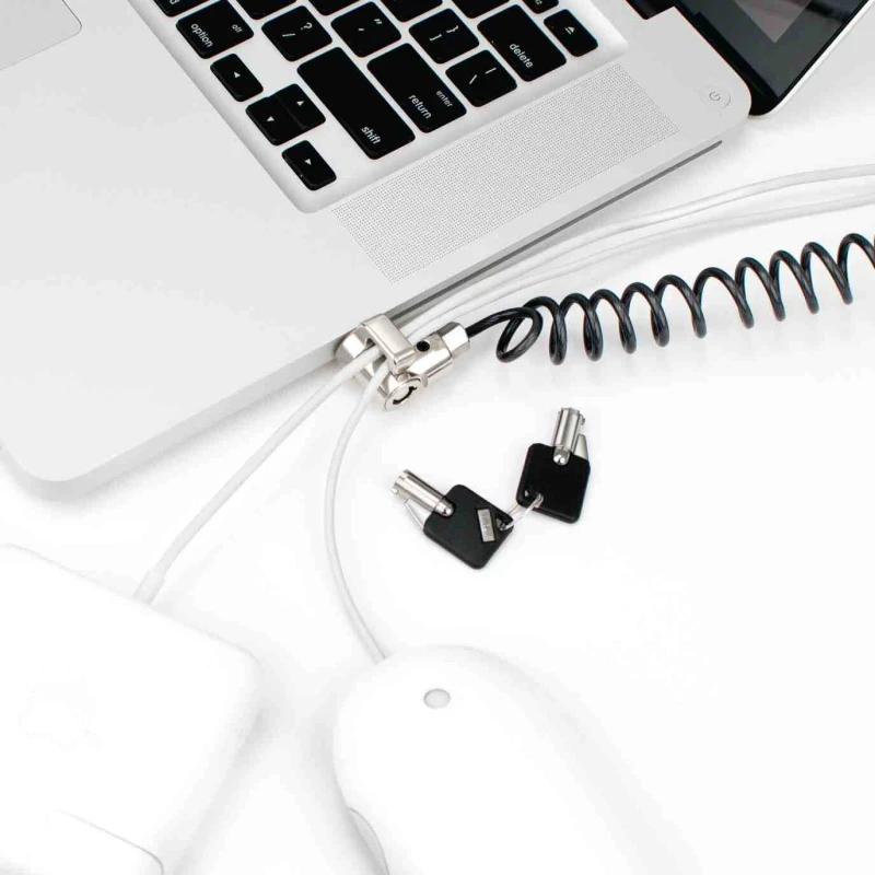 Image of Compulocks Compulocks T-bar Security Keyed Coiled Cable Lock Black CL15C