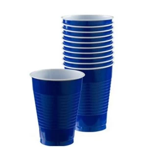 Image of Amscan Disposable Plastic Cups (Royal Blue)