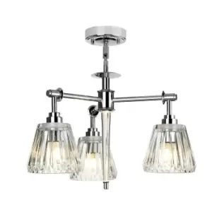 Image of IP 44 3Bulb Ceiling Pendant Light Fitting Polished Chrome LED G9 3.5W