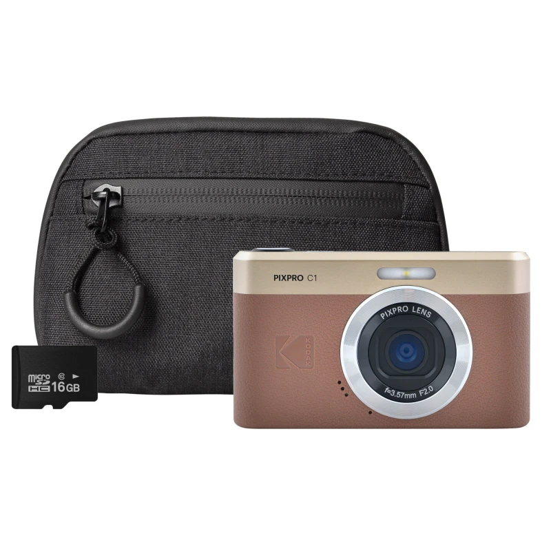 Image of Kodak PIXPRO C1 13MP 4x Digital Zoom Compact Camera - Brown - Camera +