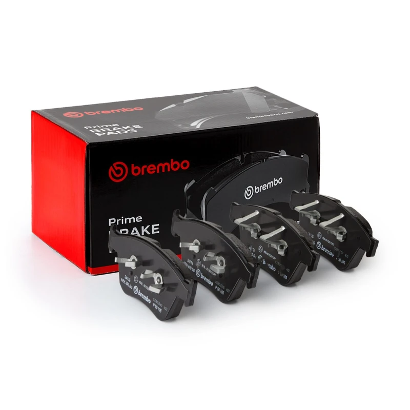 Image of BREMBO P 50 105 Brake pad set PRIME LINE prepared for wear warning indicator, with accessories, with anti-squeak plate Brake Pad Set,disc brake (402)