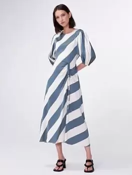 image of Aligne Getson Humbug Stripe Dress - Teal Stripe