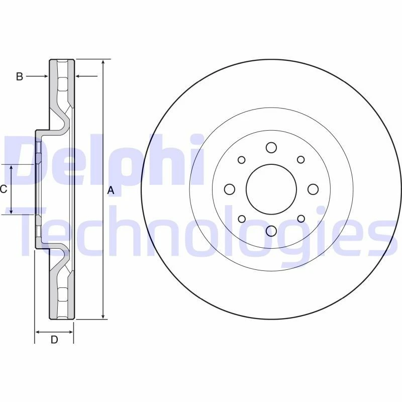 Image of DELPHI Brake disc DELPHI BG4566C