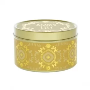 image of Candlelight Bohemian Large Tin Candle Amber Lily Scent