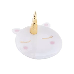 image of Sass & Belle Rainbow Unicorn Gold Horn Trinket Dish