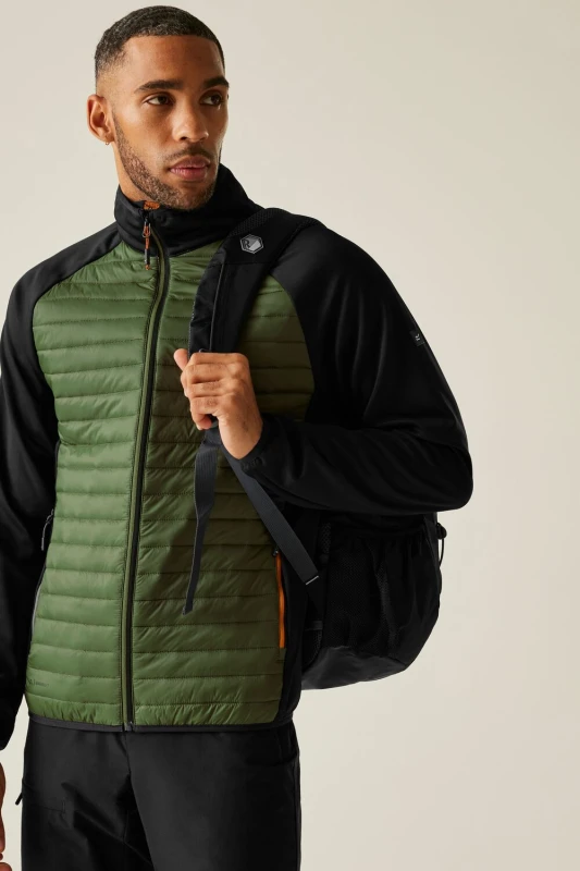 Image of Regatta Regatta Men Clumber Hybrid Insulated Baffled Jacket in Green Size: Medium Green M Male 5063516134961