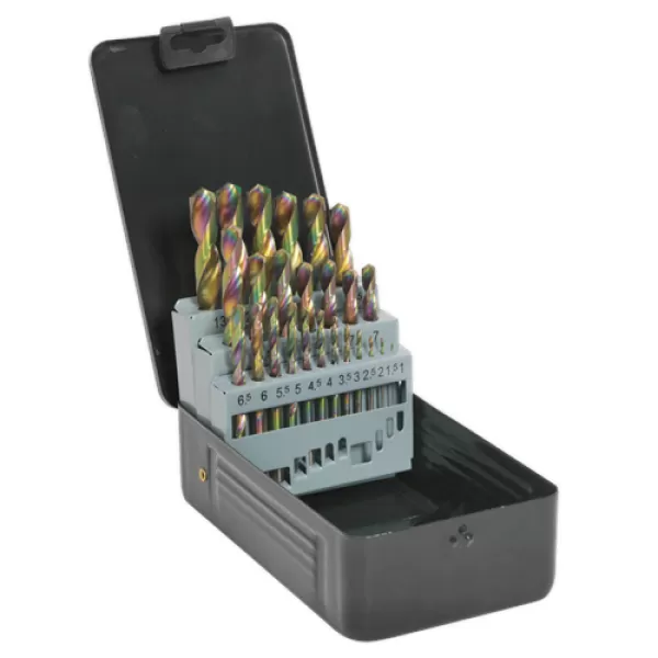 Image of Genuine SEALEY S0938 HSS Drill Bit Set 25pc Edge Ground - Metric DIN 338