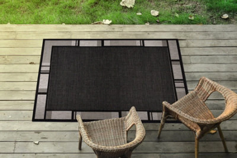 Image of RugsX Carpet Sizal Floorlux 20195 Black Silver 60X110 Cm