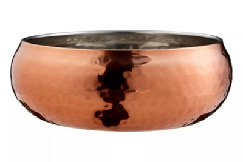 Image of Premier Housewares Rose Gold Hammered Effect Small Bowl Rose Gold