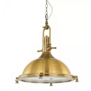 Image of Italux Lighting - Italux Madison - Industrial And Retro Hanging Pendant Antique Bronze 1 Light with Bronze Shade, E27