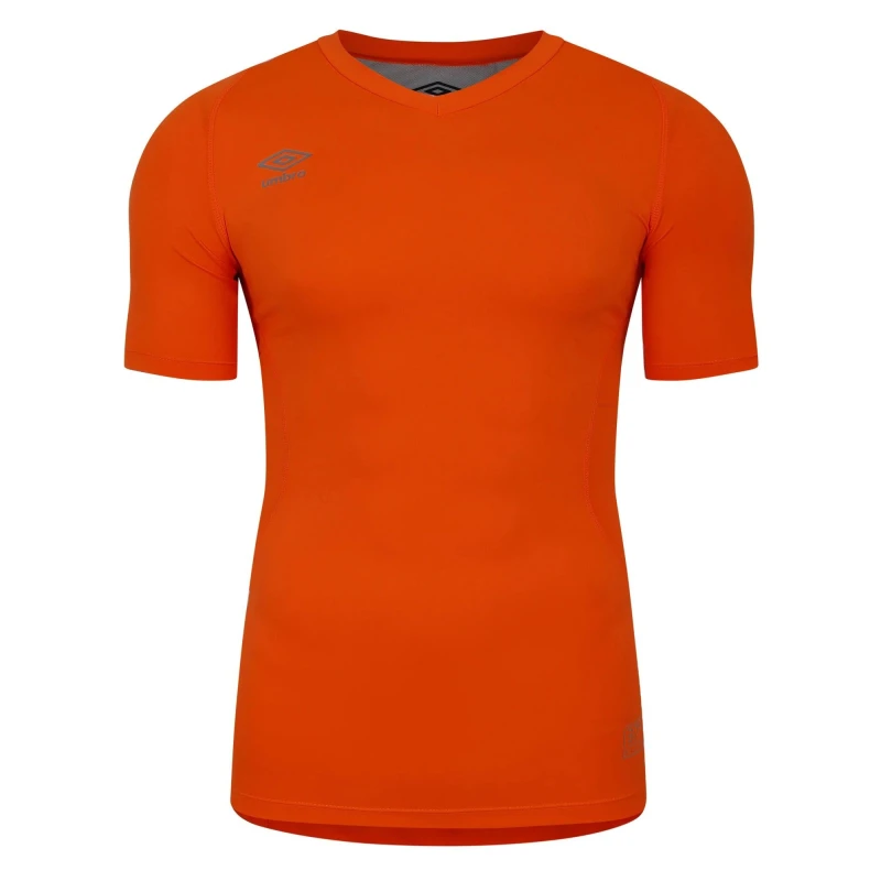 Image of Umbro Umbro Men Elite V Neck Base Layer Top in Orange Size: Medium Orange M Male 5063527470911