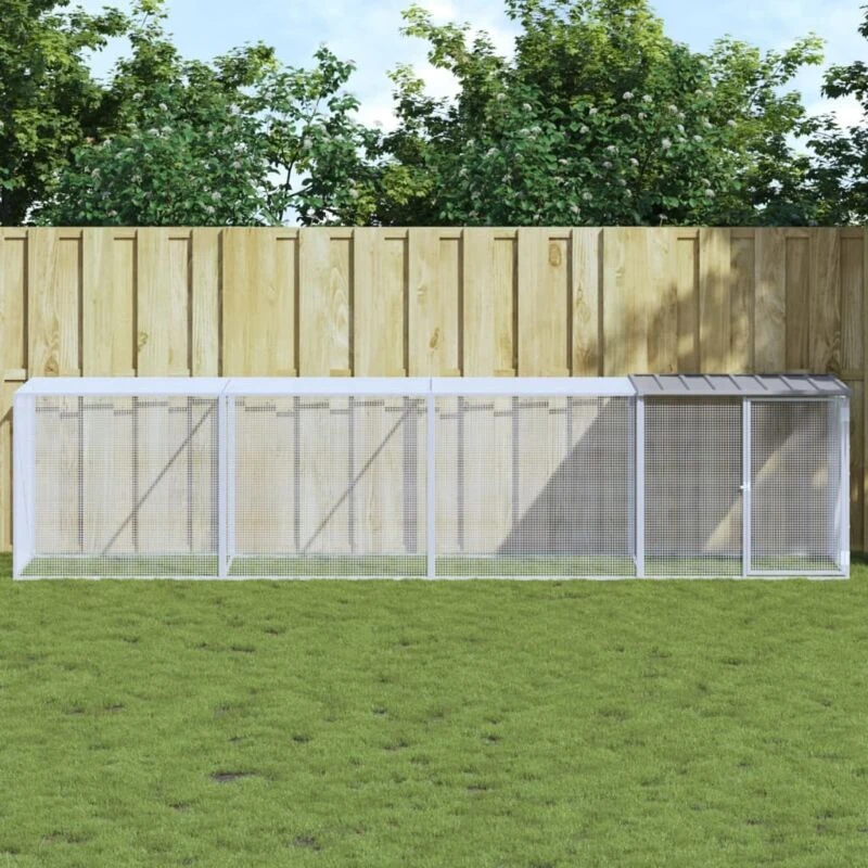 Image of VIDAXL Chicken Cage with Roof Light Grey 403x98x90cm Galvanised Steel Vidaxl 8720845916602