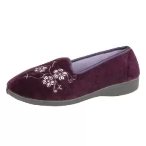 image of Zedzzz Womens/Ladies Jenny Embroidered Slippers (5 UK) (Purple)