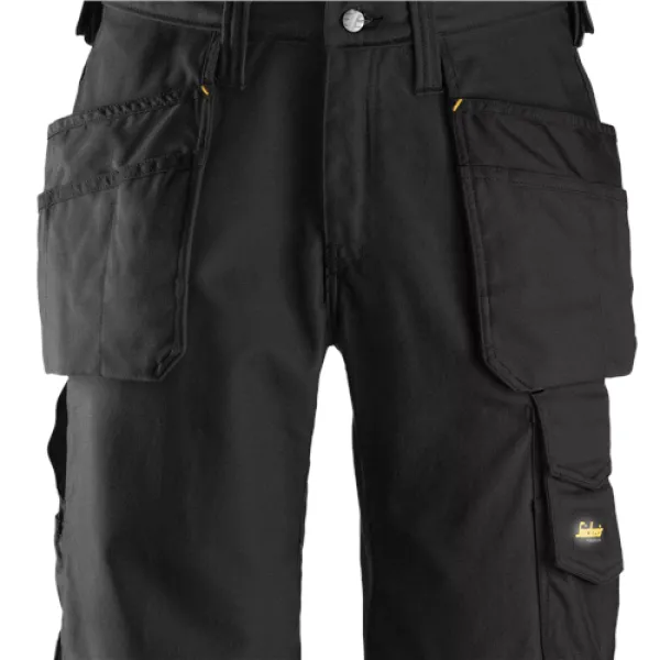 Image of Snickers Craftsmen Shorts Holster Pockets, Canvas+ - Black - Waist 30" Inside leg 32"
