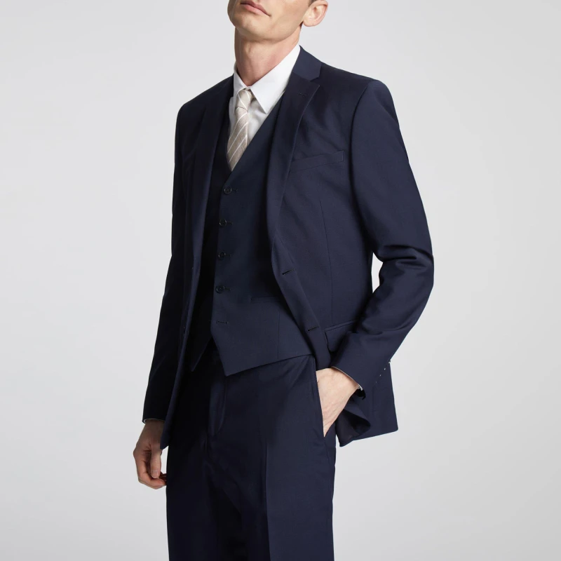Image of Ted Baker Pilos Slim Fit Navy Panama Suit Jacket Navy male 38 (48)