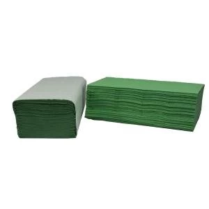 image of 2Work 1-Ply I-Fold Hand Towels Green Pack of 3600 2W70105