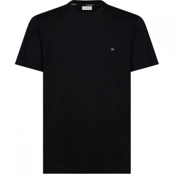 Image of Calvin Klein Cotton Logo Embroidery T-Shirt - Calvin Black