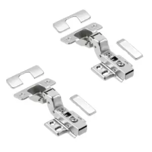 Image of GTV Soft Close Cabinet Door Hinges with Plate Flush Inset 35 Mm. Clip-on, Pack o