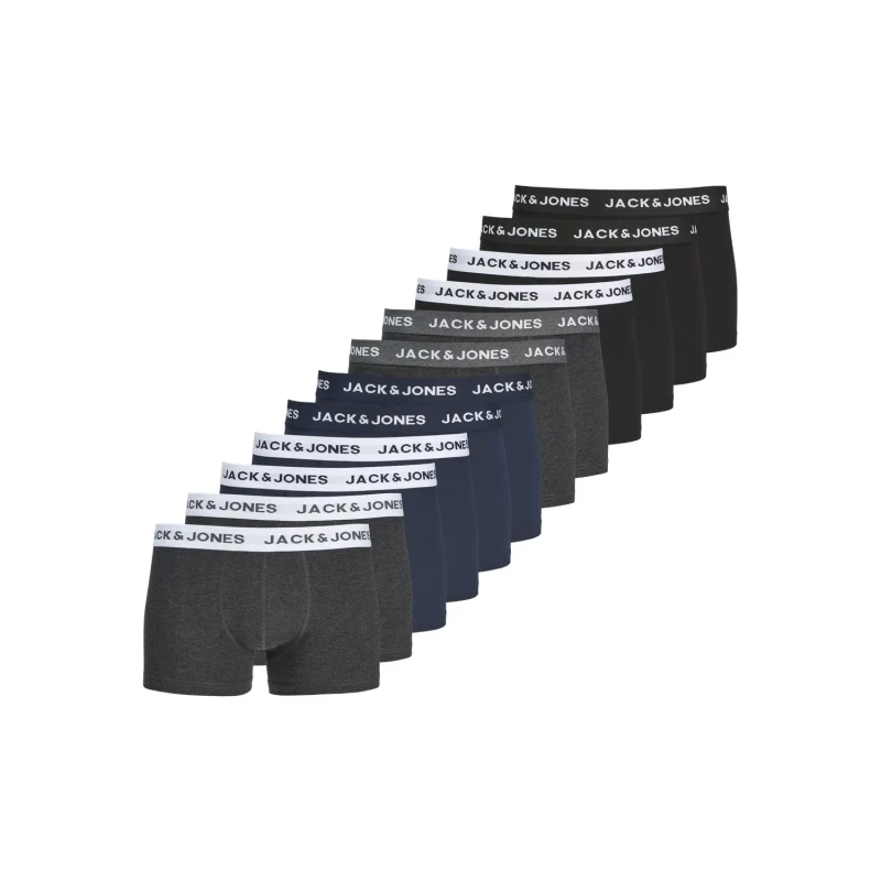Image of jack & jones Pack of 12 Hipsters in Plain Cotton Multi-Coloured Men S;XXL;XL
