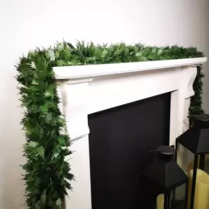 Image of 1m Green Fern Leaf Tinsel Christmas Garland Decoration