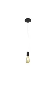 image of Squiggle 1 Light Pendant Matt Black E27