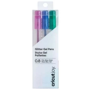 image of Cricut Joy Glitter Gel Pen Set Pink, Blue, Green Set of 3