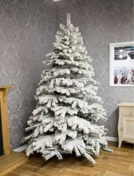 Image of Premier Decorations 7ft Flocked Pine Christmas Tree -Green