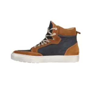 Image of Helstons Kobe Canvas Armalith Leather Gold Blue Shoes 40